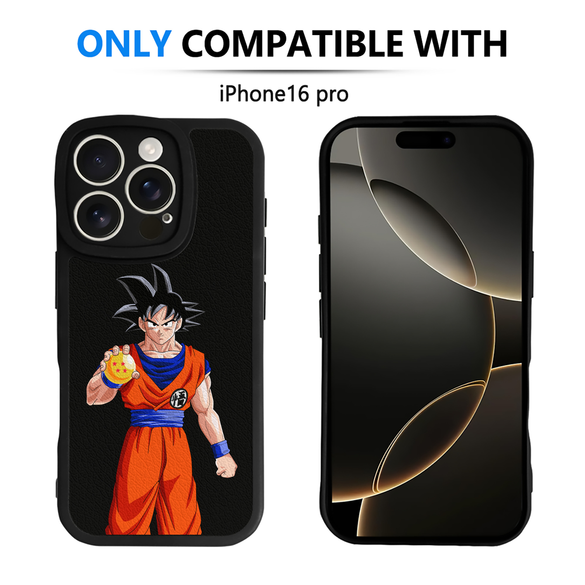 （画像用） ドラゴンボール 孫悟空（そん ごくう）Son Goku カカロット DRAGON BALL Kakarotto 【iPhone 16シリーズ対応】シリコンスマホケース（レザー調） 材質：シリコン